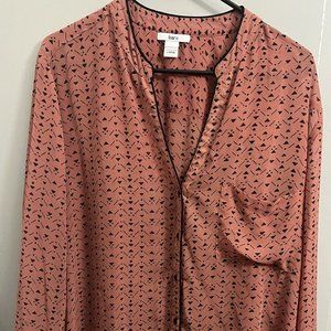 Bar III Burnt Rose & Black Printed Tunic L